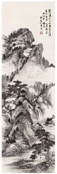 溥伒 1935年作 松荫观瀑图 立轴